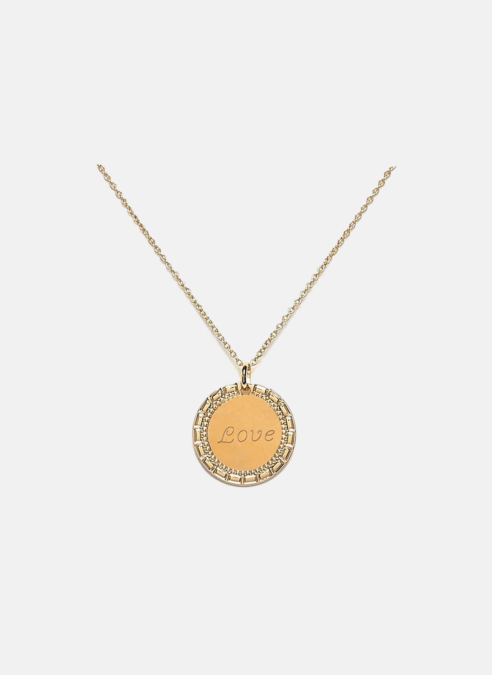 Collier médaille Love